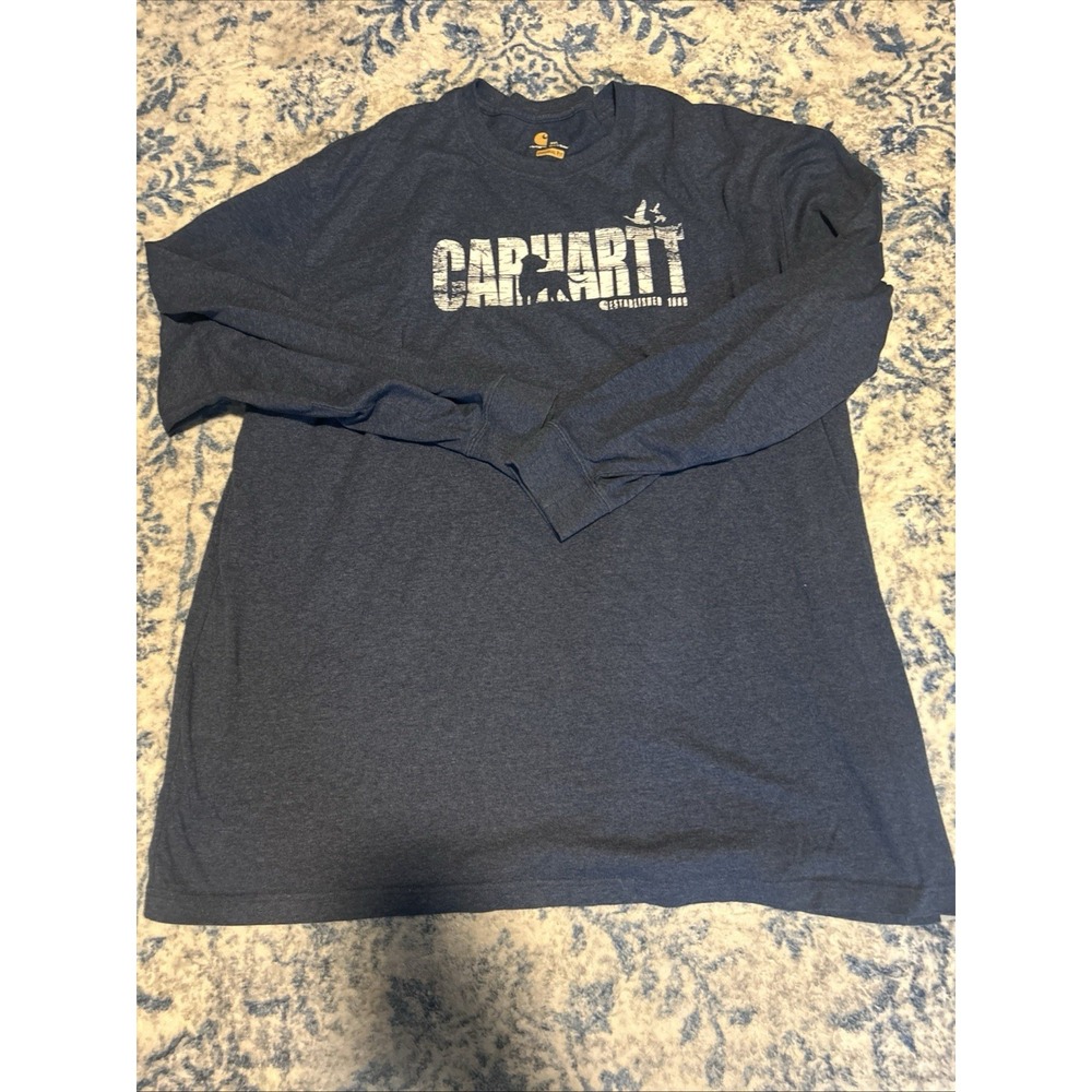 Carhartt T-Shirt Men's 3XL Original Fit Long Sleeve Graphic Printed Logo